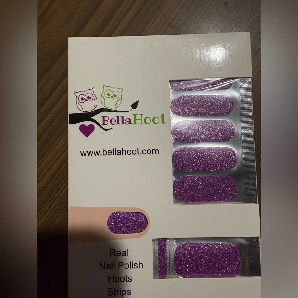 Purple Glitter Nail Polish Strips